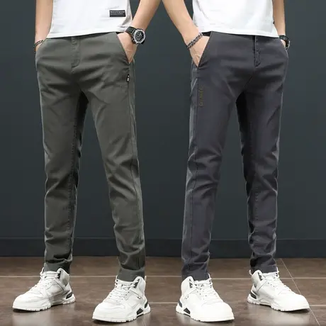 夏季薄款军绿色休闲长裤男士耐穿潮流百搭男裤子春秋款2023年新款商品大图