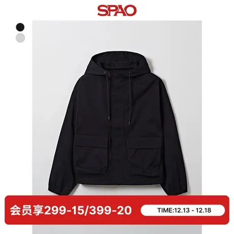 SPAO韩国同款2024年春季新款男士休闲连帽防风长袖夹克SPJJE12C02商品大图