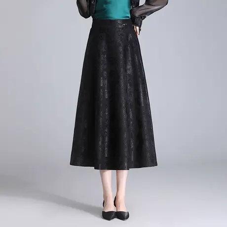 复古提花半身裙中长裙子春季女2024新款高腰显瘦气质民族风a字裙图片