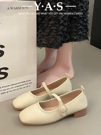 春季温柔单鞋女2024年新款软底孕妇爆款休闲鞋子低跟平底玛丽珍鞋商品大图