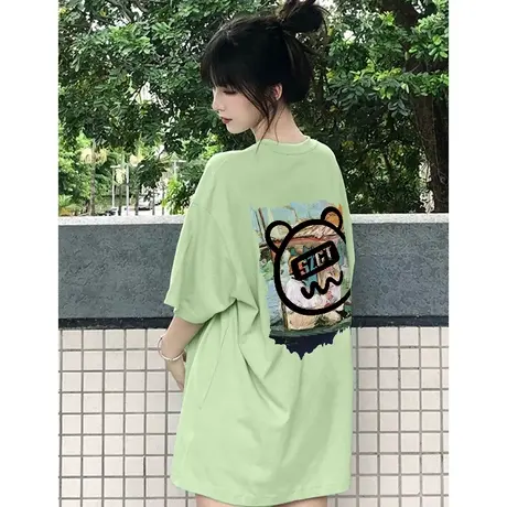 纯棉设计感美式短袖t恤女夏季新款小众潮牌宽松洋气减龄半袖上衣商品大图