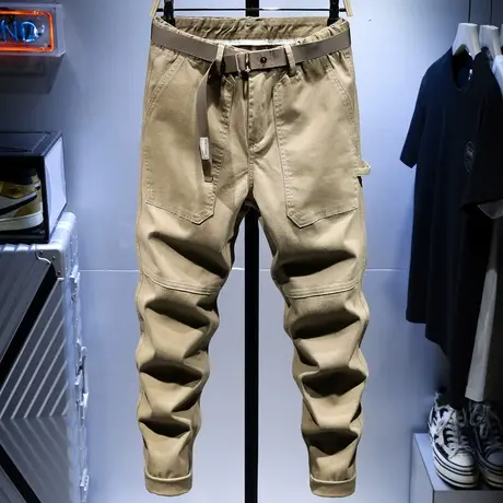 春夏款牛仔裤男直筒宽松拼接款韩版潮流男士休闲长裤子男百搭潮牌图片