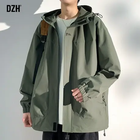 青少年日系复古夹克男春秋连帽工装机能冲锋衣外套男款2024年新款商品大图