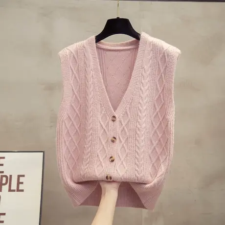 v领毛衣开衫马甲背心女2023秋装新款宽松上衣外穿马夹针织坎肩潮商品大图