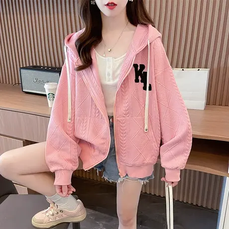 早秋装外套女春秋季韩版宽松初秋薄款设计感小个子棒球服开衫卫衣图片