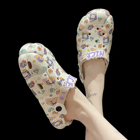 洞洞鞋女时尚可爱宇航小女孩防滑厚底凉鞋包头沙滩凉拖鞋夏季外穿商品大图