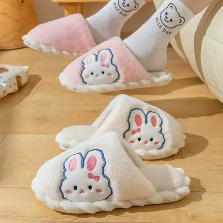 冬季居家外穿可爱棉拖鞋女卡通防滑室内家居保暖学生宿舍毛绒拖鞋商品大图