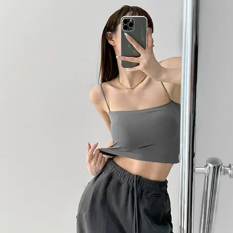 小吊带背心女带胸垫内搭外穿薄款夏季一字肩美背打底抹胸裹胸上衣图片