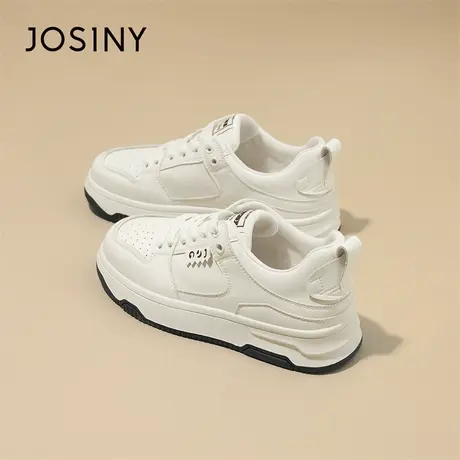 Josiny/卓诗尼厚底小白鞋女2024新款春季港风小众板鞋休闲运动鞋商品大图