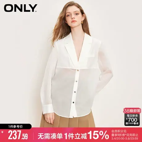 ONLY冬季时尚宽松轻薄长袖西装外套女|123108011商品大图