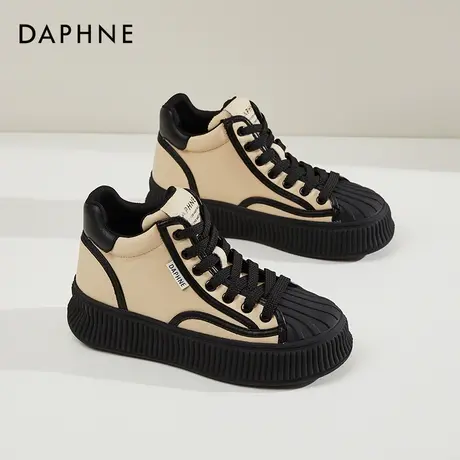 Daphne达芙妮 女神推荐~贝壳头厚底板鞋女小众休闲平底高帮休闲鞋商品大图