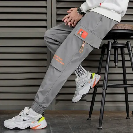 男士休闲裤韩版潮流秋季束脚裤九分运动裤子秋冬宽松百搭工装长裤商品大图