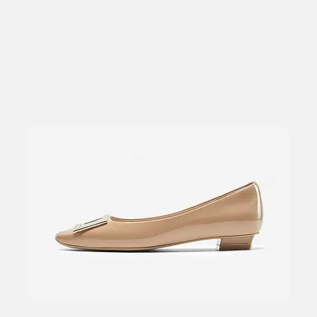 Nine West/玖熙方扣单鞋女2025年春夏季新款方头平底鞋女时尚通勤图片