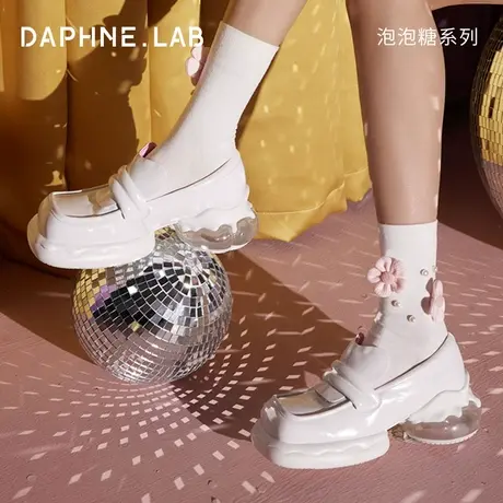 达芙妮泡泡糖乐福鞋女2025新款明星博主同款厚底百搭小皮鞋女春夏图片