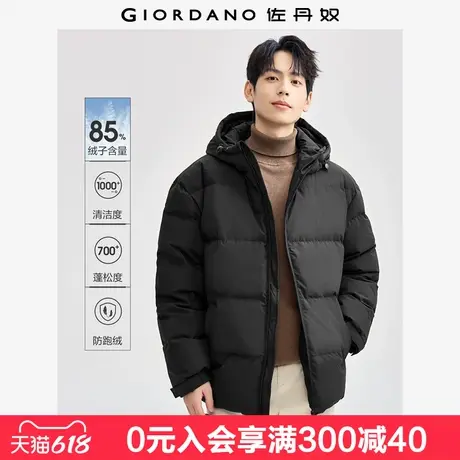佐丹奴羽绒外套男新款户外保暖防寒蓄热长袖连帽羽绒服男13074876商品大图