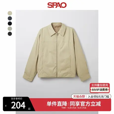 SPAO韩国同款2025年春季新品男士通勤宽松易搭休闲外套SPJJF23M01图片