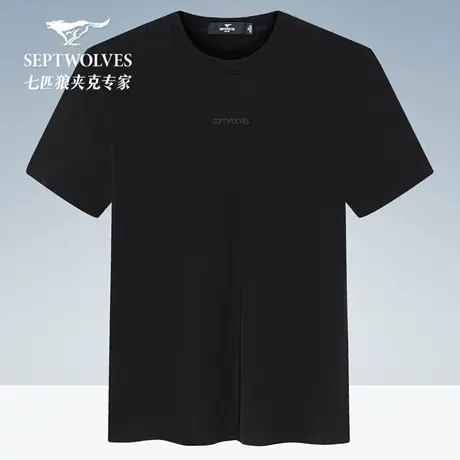 七匹狼圆领T恤男士夏季新品冰肌凉感舒适亲肤青年商务短袖爸爸潮图片