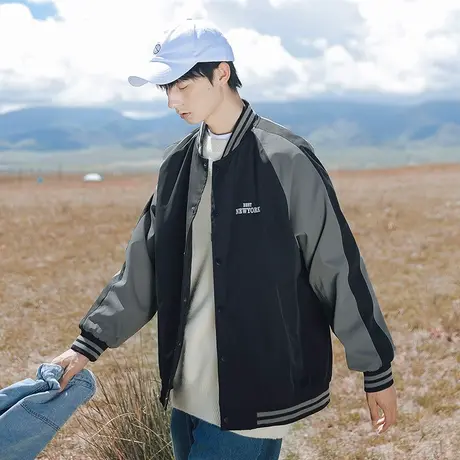 男士休闲棒球服外套男潮流百搭春秋款2023新款情侣装秋款运动夹克商品大图