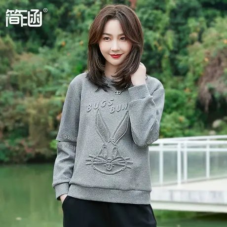 大码女装卫衣上衣胖mm高端秋装简涵贵夫人洋气商品大图