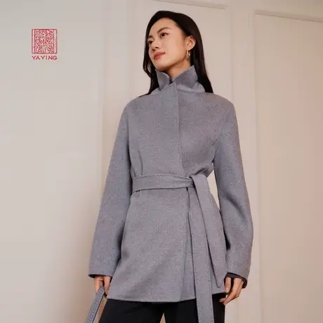 EP雅莹高端系列 一手长丝羊毛翻领收腰西装大衣 2023秋冬新8201A商品大图