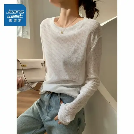 LE真维斯慵懒感女式圆领长袖上衣 2025秋季新品 优雅宽松女衣服商品大图