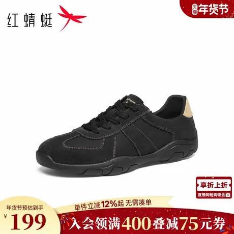 红蜻蜓德训鞋秋冬新款男鞋平底系带百搭时尚休闲鞋运动徒步鞋男鞋商品大图