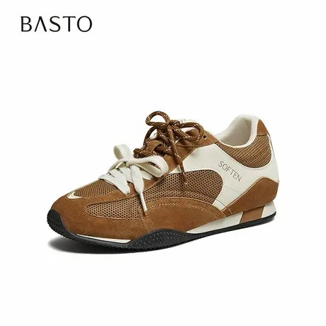 【好物体验专享】百思图2026春商场新款德训鞋复古女鞋D3818AM6图片