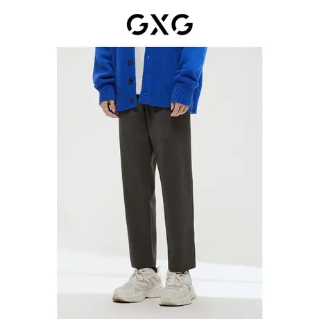 GXG男装 商场同款经典蓝色系列宽松锥形长裤 2022年冬季新品商品大图