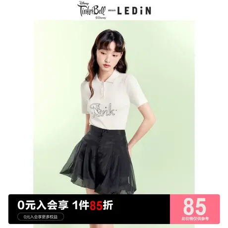 乐町polo衫修身休闲夏季新款俏皮针织短袖t恤女宽松图片