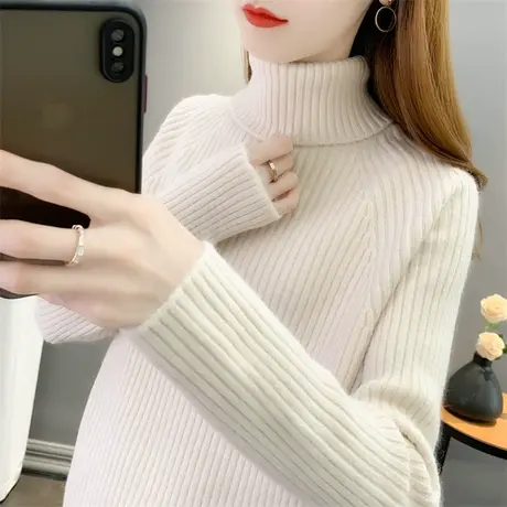 53172高领毛衣女新款韩版宽松套头打底上衣加厚时尚洋气针织衫商品大图