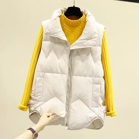 羽绒棉马甲女中长款外穿坎肩2023新款冬韩版宽松百搭背心马夹外套图片