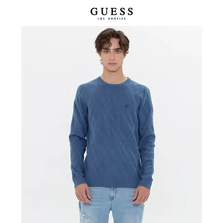 【38上新季】GUESS 男士纯色简约潮流时尚套头针织衫上衣商品大图