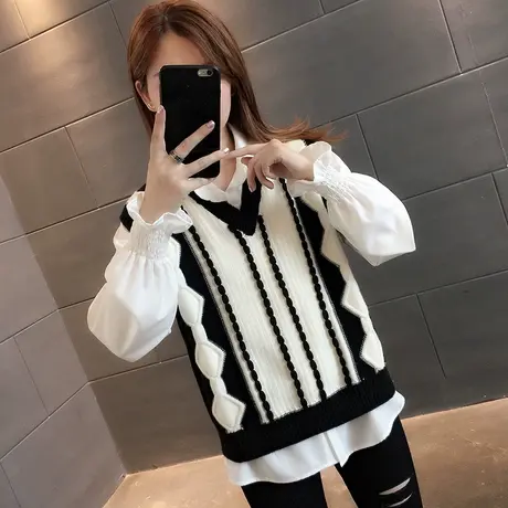 女装2024年新款春秋冬春款春装女士毛衣马甲背心宽松外穿外搭女装商品大图
