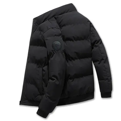 品牌羽绒棉服男士冬季保暖立领棉衣新款休闲加厚圆领保暖外套图片