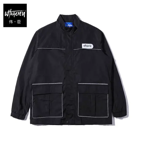 伟臣潮牌大码男士秋季工装机能夹克胖子加肥加大宽松多袋肥佬外套商品大图