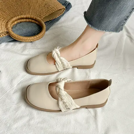 玛丽珍鞋2023年夏季新款浅口平底配裙子仙女风四季晚风温柔单鞋女商品大图