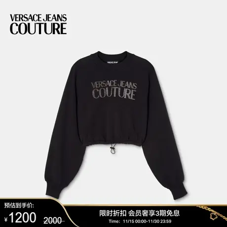 【限时优惠】VERSACE JEANS COUTURE 女士Logo短款套头衫时尚卫衣商品大图