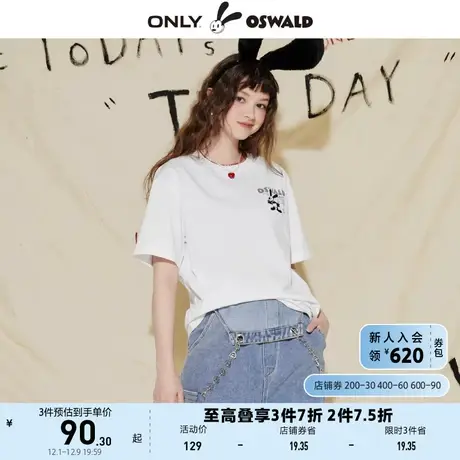 ONLY奥莱2023夏季新款迪士尼奥斯华联名胶印直筒圆领T商品大图