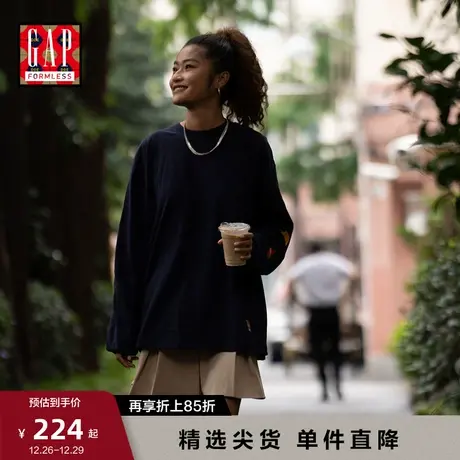 【GAP x DOE “无形系列”】春夏洋气印花图案长袖T恤男女同款商品大图