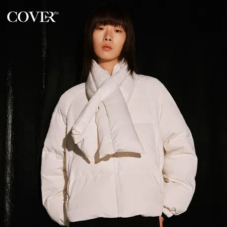 【昕怡粉丝专享】恩裳COVER冬季可脱卸围脖式羽绒服商品大图