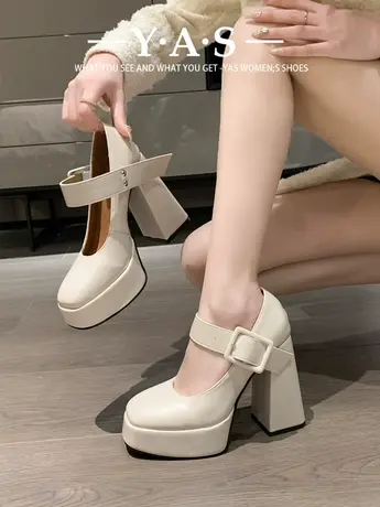 10cm婚鞋主婚纱神器松糕底粗跟不累脚小个子增高白色新娘鞋高跟鞋图片