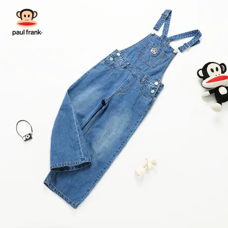 大嘴猴童装女童牛仔背带裤2023年夏季新品中大童外穿儿童背带裤图片