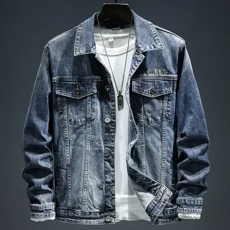 男士牛仔衣服2022冬新款外套潮牌工装夹克男生外穿宽松舒适上衣男商品大图
