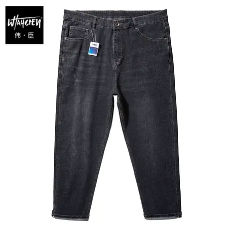 伟臣潮流大码男装秋冬男式牛仔裤胖子加肥加大宽松直筒肥佬长裤男商品大图
