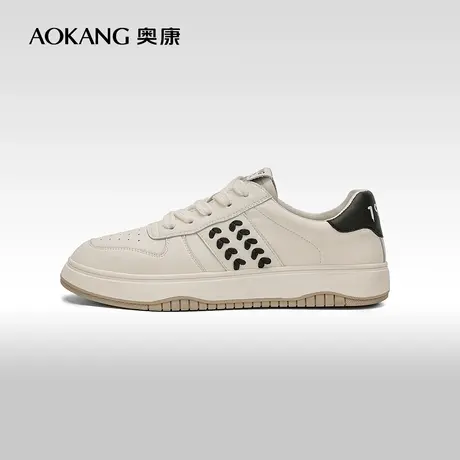 【门店发货】奥康女鞋 春秋季百搭女鞋休闲白色小白鞋时尚商品大图