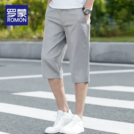 罗蒙夏天七分裤男士夏季薄款休闲裤男宽松直筒2023新款短裤子男款图片