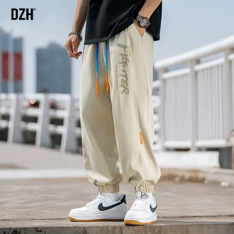 男士垂感卡其色裤子男款秋季潮流休闲卫裤束脚裤休闲裤运动裤男裤商品大图