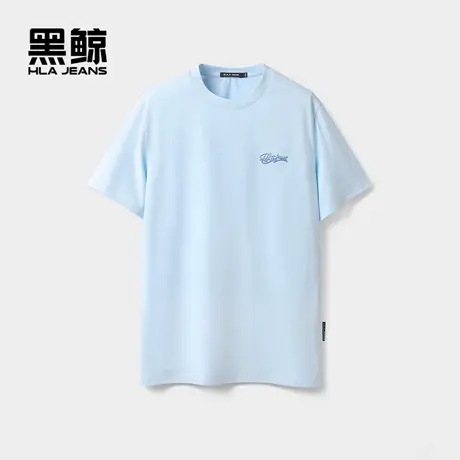海澜之家旗下黑鲸基础款印花短袖T恤男2025年夏季新品短t男图片