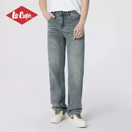 Lee Cooper/李库珀 潮流宽松牛仔裤男百搭休闲新款复古蓝色直筒裤商品大图