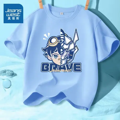 真维斯男童短袖T恤2024新款夏季中大童休闲体恤酷帅儿童半袖夏款图片